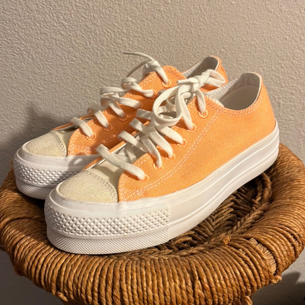 Women's Converse Orange Platform LowTop